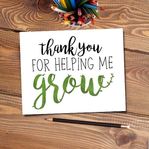 Thank You For Helping Me Grow Printable