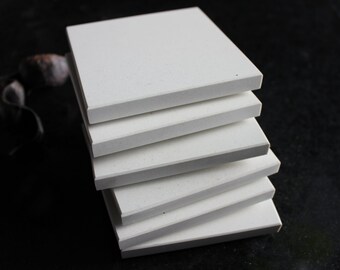 Stone Coasters Set Of Six From Technical White Alabastro Stone