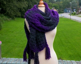 Purple Scarf Super Blanket Giant Wrap Shawl Stole Gray Oversized Extra Long Winter Chunky Cowl Womens