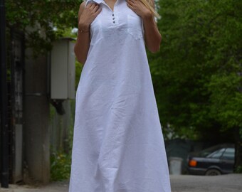 Lelah 100% Linen Maxi Dress in Natural - Bump Friendly