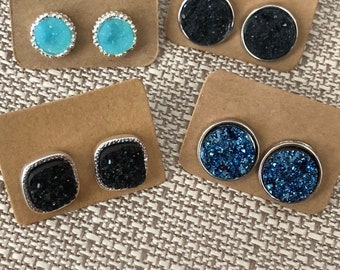Druzy Post Stud Earrings // Drusy // Delicate Jewelry // Druzy Earrings // Stud Earrings // Bridesmaid Gifts // Druzy // Druzy Jewelry //