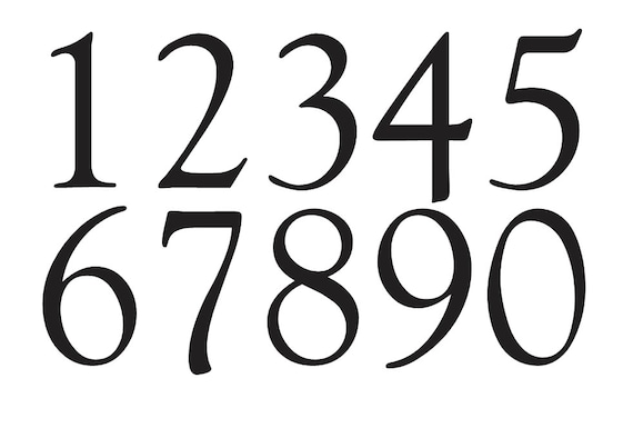 Number Stencil 3 Goudy Old Style Font Numbers 0-9 For