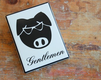 Country Gentlemen-ceramic bathroom sign
