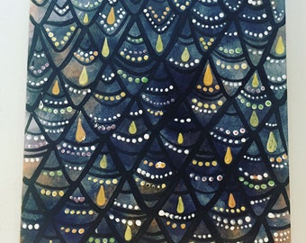 Three Decorative Fish Scale Tiles