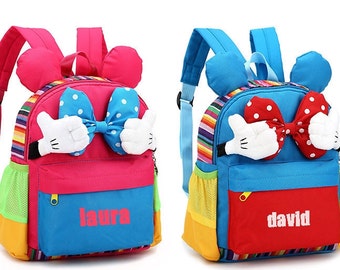 customizable native child satchel backpack snack, mickey size: 26 cm * 20 cm * 11 cm personalized with name