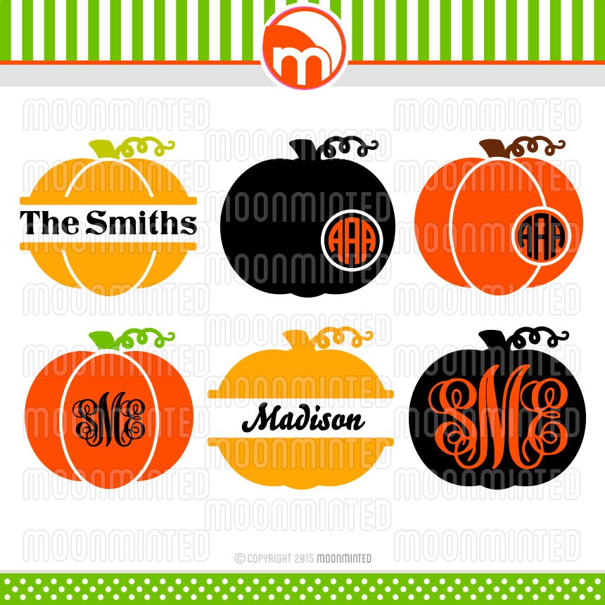 Download Fall Pumpkins SVG Cut Files Monogram Frames for Vinyl