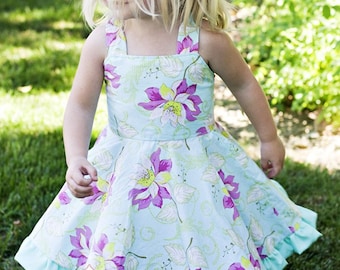 INSTANT DOWNLOAD- The Twirly Dress (Size 1 to 10) PDF Sewing Pattern and Tutorial