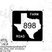 Texas Farm customizable road sign digital file, printable, digital cut file, sublimation, svg, pdf, png, eps, dxf, cricut, silhouette