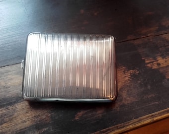 Vintage 50's EPNS striped design Cigarette Case