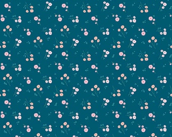 SALE!! 1 Yard Ava Rose by Deena Rutter for Riley Blake Designs- 5873 Blue Flower