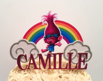 Poppy Troll Cake Topper, poppy troll birthday decorations, poppy troll party decorations, poppy troll party supplies,