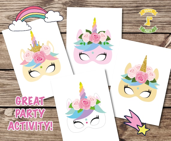 unicorn masks printable unicorn mask unicorn party masks