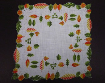Vintage Handkerchief Autumn Leaf Design (vh170)