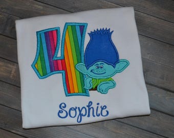Personalized Trolls Inspired Branch Birthday Shirt