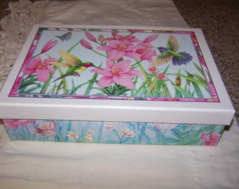 Flowery Keepsake Box with a Drawer