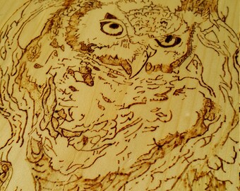 Owl wood burning | Etsy