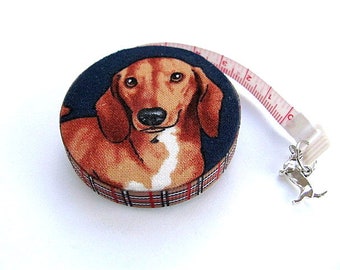 Retractable Tape Measure Realistic Dachshunds Measuring Tape