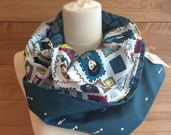 Scarf infinity patchwork stamp