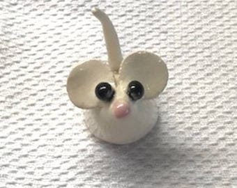 White Mouse - Ceramic Mouse - Pottery Mouse - Mouse Ornament