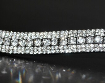 Equipride bling brownband 5 row clear sparkly