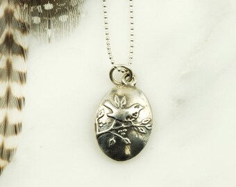 Wren Necklace - Sterling Silver Bird Jewelry, Nature Jewelry