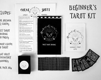 Beginners Tarot Kit, mini tarot cards, tarot card deck, tarot journal, tarot readings, divination cards, travel divination, divination set