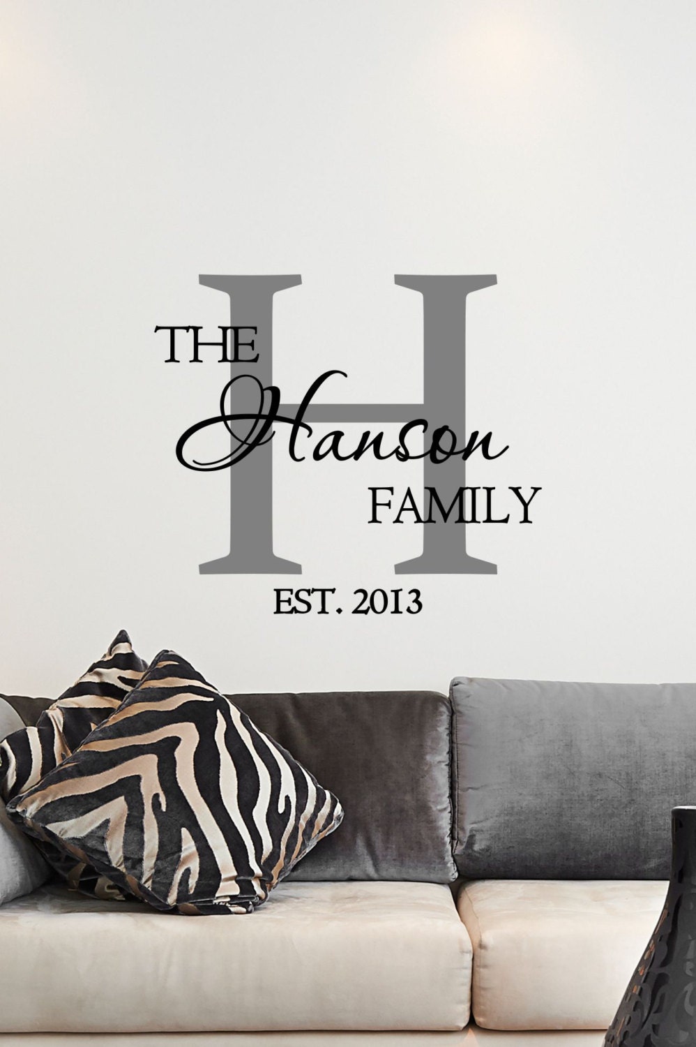 Custom Family Name  Monogram Vinyl  Decal  Monogram Vinyl 