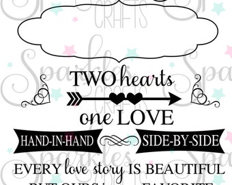 Two hearts svg | Etsy
