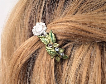 Rose Hair Barrette, with Swarovski crystals