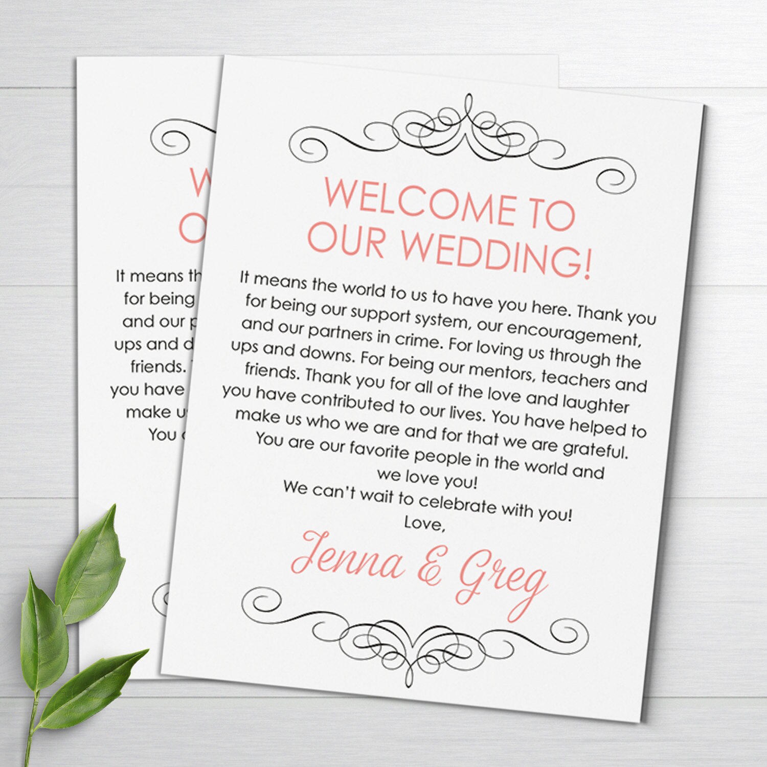 wedding welcome letter wedding itinerary wedding favor wedding welcome letter template word