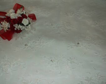White Beaded Chantilly Lace