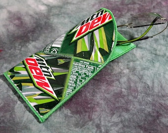 Reading Glasses/Sunglass Case from Recycled Mt Dew Soda Bottle Labels