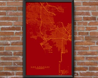 Los Angeles, California Map Art (USC)