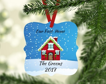 Personalized Christmas Ornament, Wedding Ornament, Couples Ornament, Our First Home Ornament, Housewarming Gift