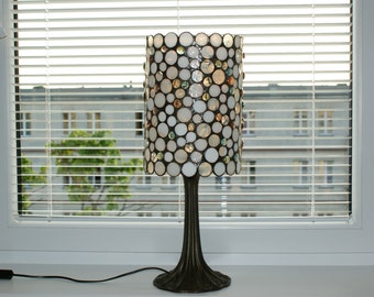 White Stained Glass Lamp Tiffany Lamp Made to Order