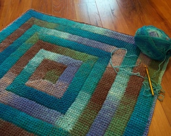 Simply Spiraled Square or Rectangle Crochet Pattern. Make a dishcloth, afghan, baby blanket, rug as you wish.