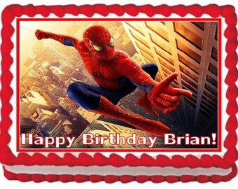 Spiderman Frosting Sheet Edible Cake Topper Image 1/4 Sheet