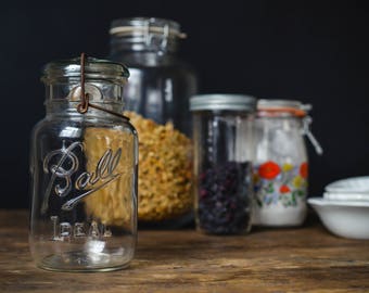 Vintage Ball Canning Jar with Metal Clasp