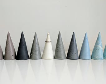 Ring Cone. Concrete Ring Holders. Concrete Ring Tree. Modern Cement Jewelry Storage. Dorm Decor. Gift for Girl. Unique Bedroom Decor