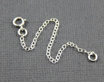 Necklace extension chain - 1" , 2", 3", 4" or 5", sterling silver extender chain