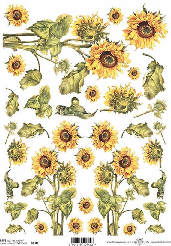 RICE Paper for Decoupage SUNFLOWER R410