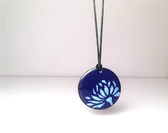 Lotus Flower, Lotus Necklace, Flower Necklace, Lotus Pendant, Lotus, Yoga Jewelry, Yoga Necklace, Lotus Jewelry, Enamel Jewelry