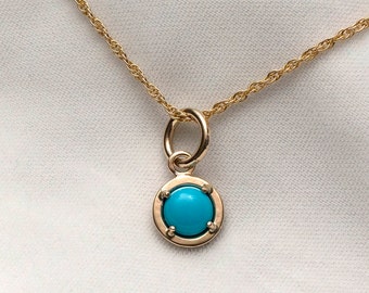 14kt Sleeping Beauty Turquoise Pendant