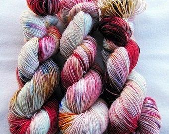 Handdyed SockYarn, 75 Wool, 25 Polyamid 100g 3.5 oz. Nr. 328