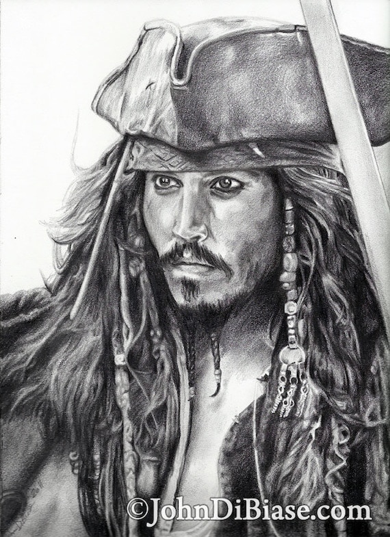 Print of Johnny Depp as Jack Sparrow from Pirates of the