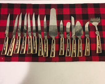 Vintage regent Sheffield, stainless, England, silverware, knives,serving, decor, mid century, retro, shabby chic, cottage, dishes, kitchen