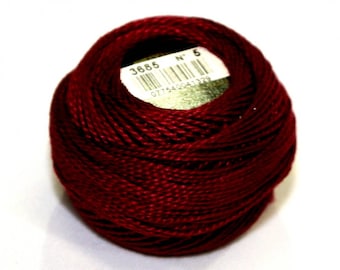 DMC 3685 Very Dark Mauve Perle Cotton Thread Size 5