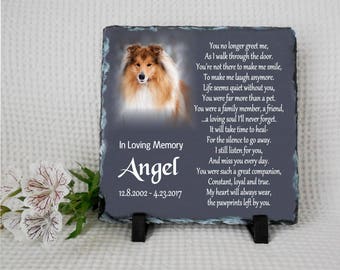 Pet Memorial Gifts Loss Of Stone Slate Dog