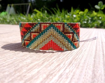 Bracelet "HAVANA" coral green and blue