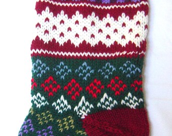 Hand Knit Personalized Christmas Stocking, fully lined